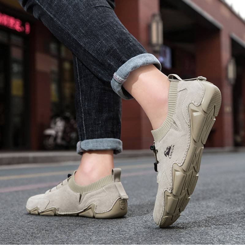 Men Leather Slip on Comfort Outdoor Shoes G7139