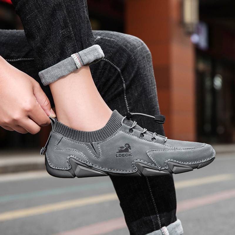 Men Leather Slip on Comfort Outdoor Shoes G7139