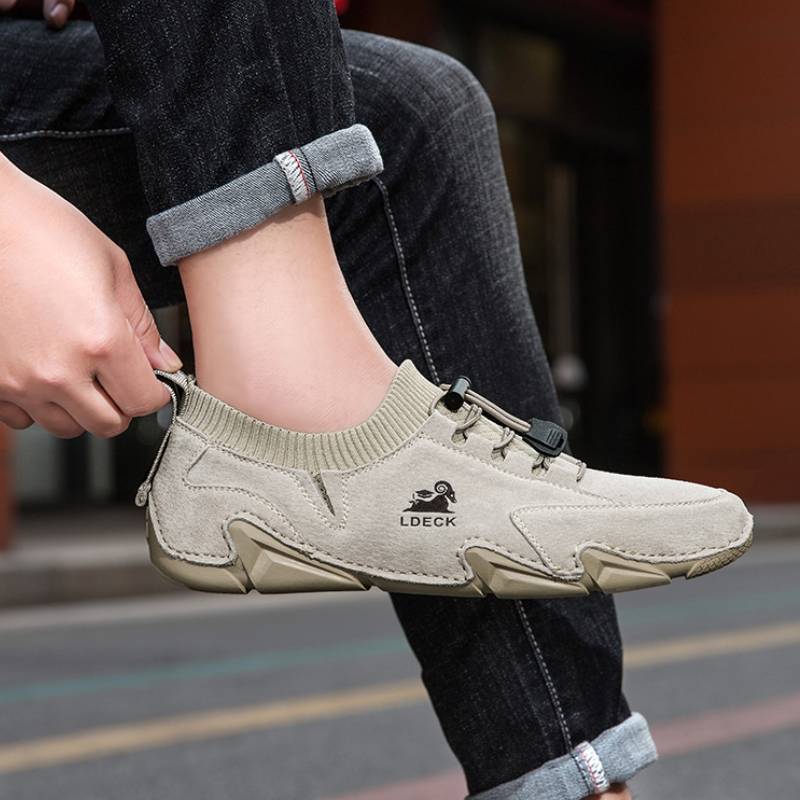 Men Leather Slip on Comfort Outdoor Shoes G7139