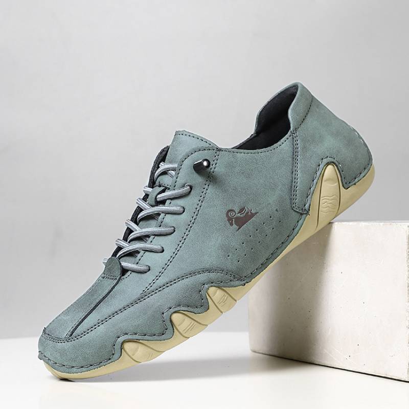 Comfortable Outdoor Men’s Comfortable Lace-Up Leather Shoes – Men Barefoot Style Casual Outdoor Sneakers E2802
