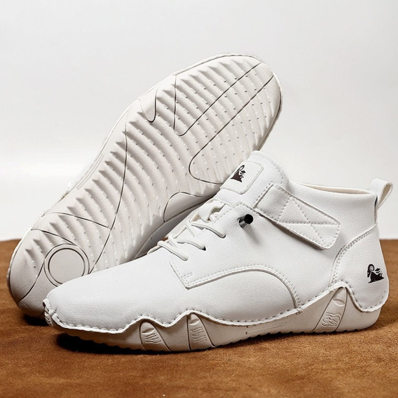 Men’s Waterproof Barefoot Hiking Boots – High-Top Soft Leather Outdoor Walking Shoes