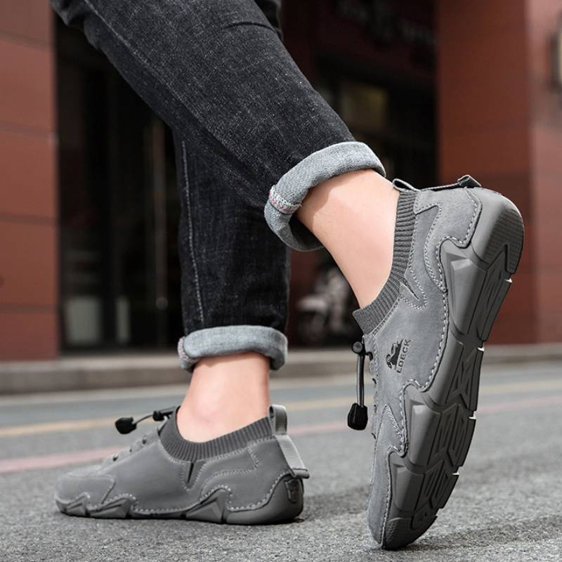 Men Leather Slip on Comfort Outdoor Shoes G7139