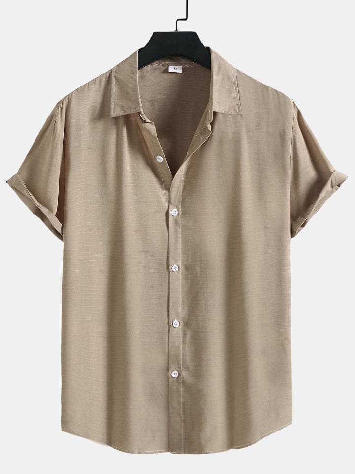 Men's Shirt & Straight Leg Linen Pants HZXYSET03