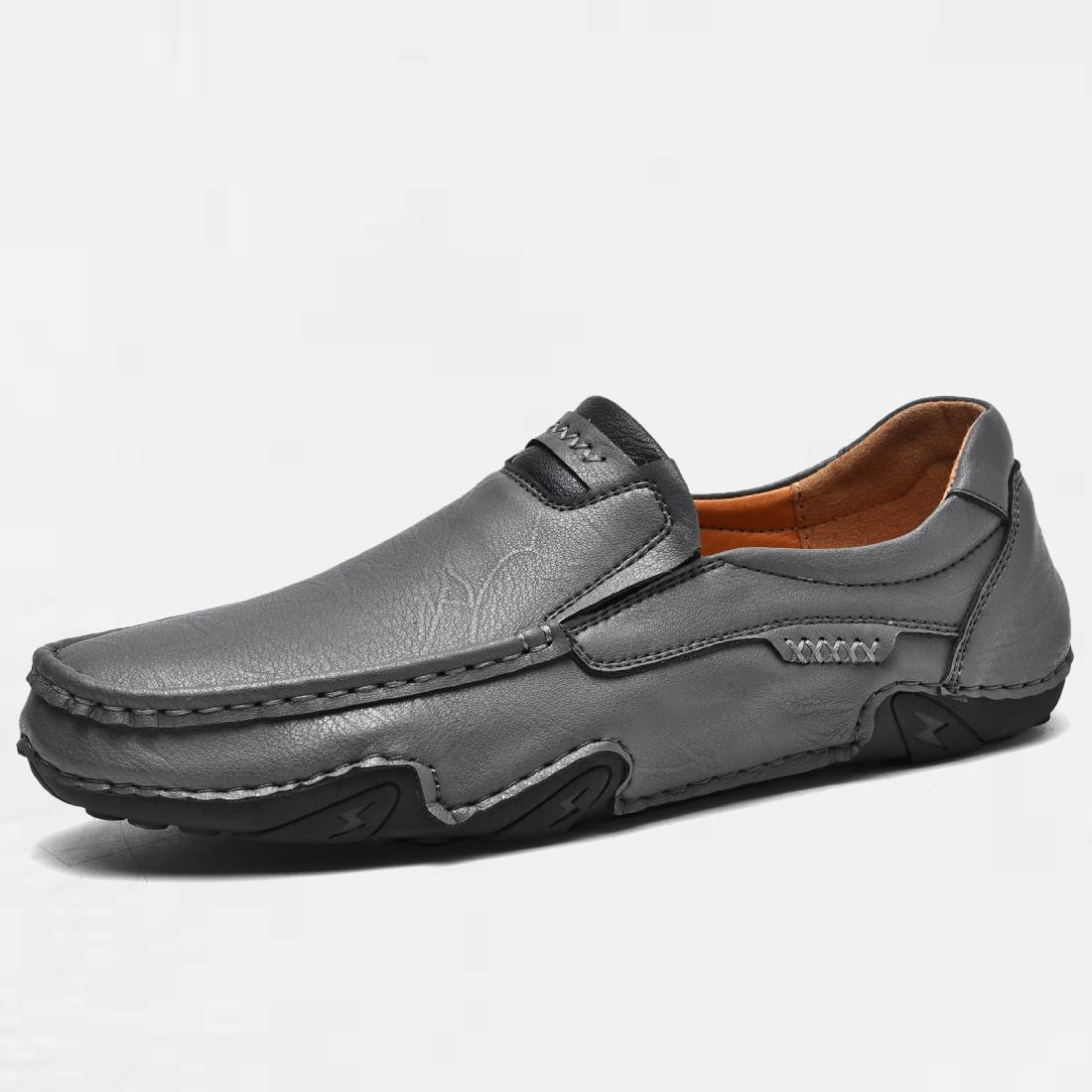 OMYEESE Men’s Leather shoes — Lightweight Non-Slip Comfortable Slip-On Loafers for Work & Travel