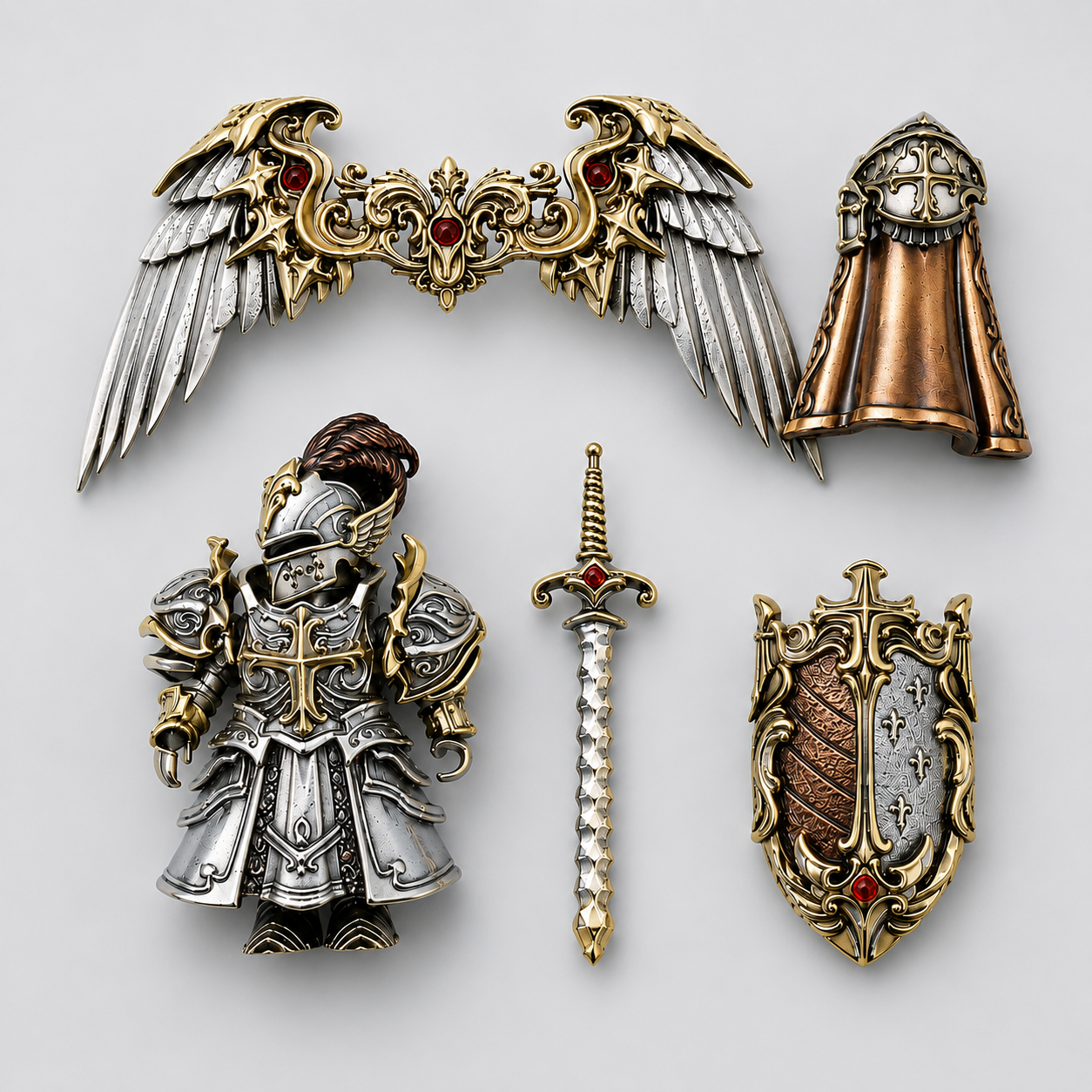OMYEESE™ Crimson Templar Magnetic Metal Desk Sculpture