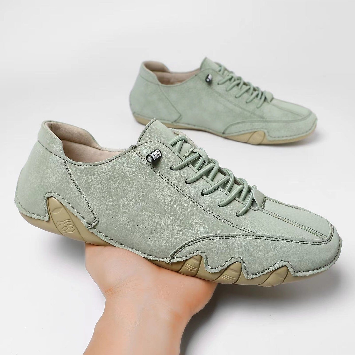 Comfortable Outdoor Men’s Comfortable Lace-Up Leather Shoes – Men Barefoot Style Casual Outdoor Sneakers E2802