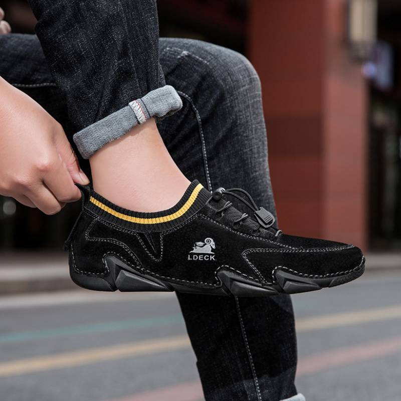 Men Leather Slip on Comfort Outdoor Shoes G7139