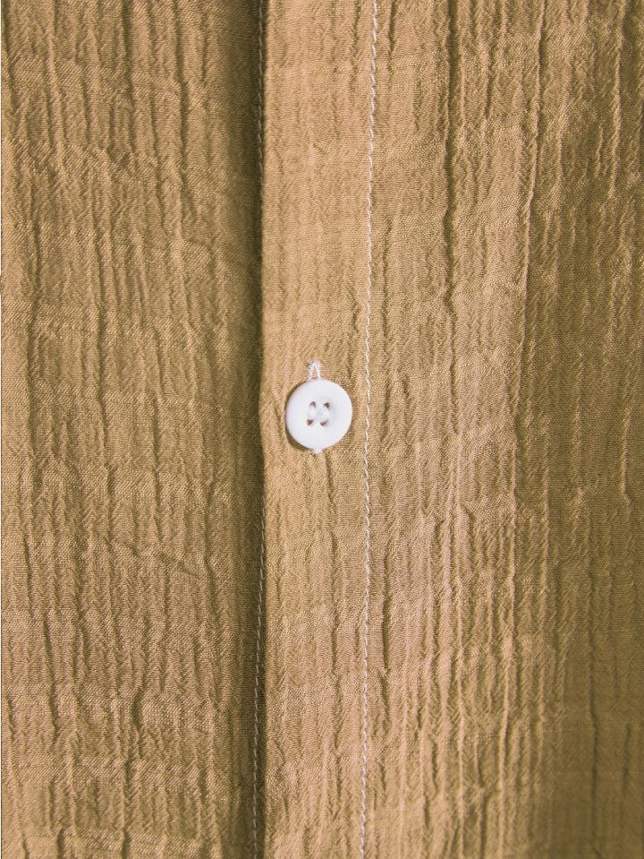 Stand Collar Shirt & Straight Leg Linen Pants HZXYSET01