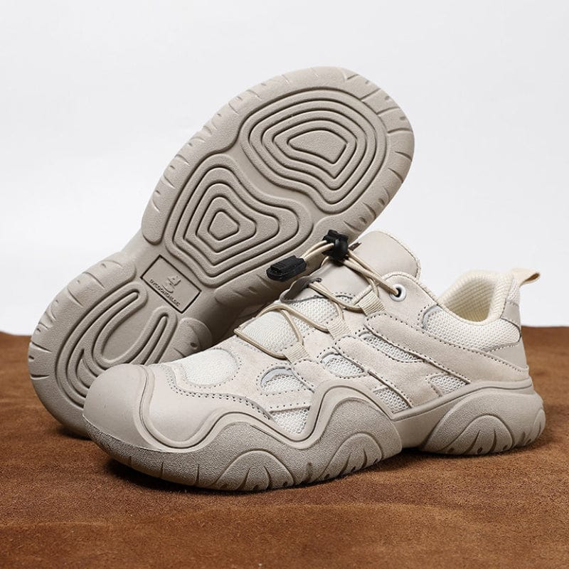 OMYEESE Men’s Waterproof Barefoot Outdoor Shoes – Comfortable Leather Minimalist Walking Hiking & Driving Sneakers