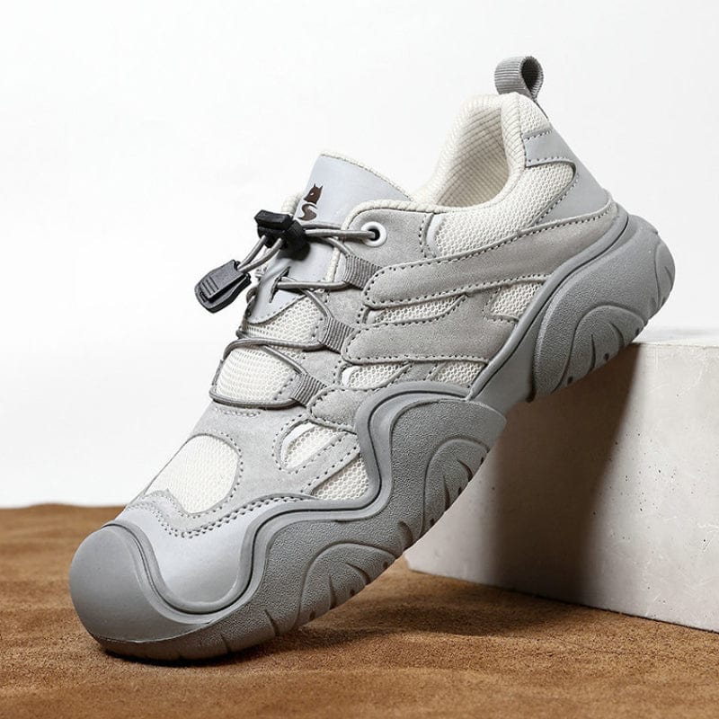 OMYEESE Men’s Waterproof Barefoot Outdoor Shoes – Comfortable Leather Minimalist Walking Hiking & Driving Sneakers