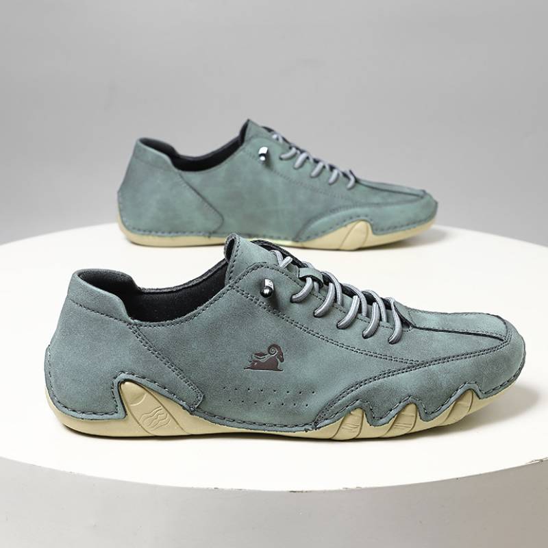 Comfortable Outdoor Men’s Comfortable Lace-Up Leather Shoes – Men Barefoot Style Casual Outdoor Sneakers E2802
