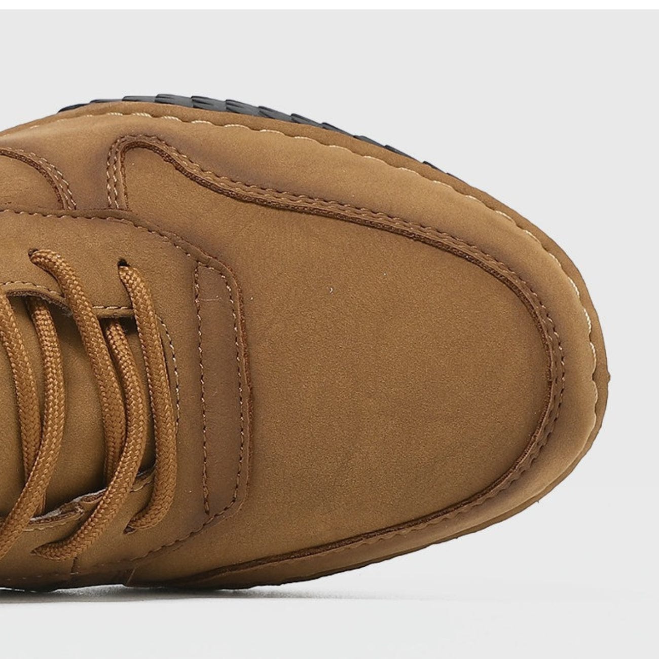 Men’s Waterproof Leather Outdoor Walking Shoes – High-Top Soft Barefoot Hiking Boots