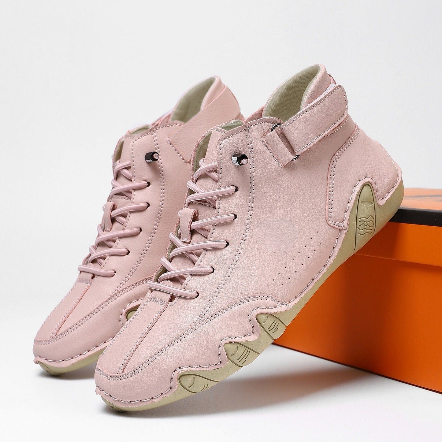 Women’s Waterproof Barefoot Hiking Boots – High-Top Soft Leather Outdoor Walking Shoes