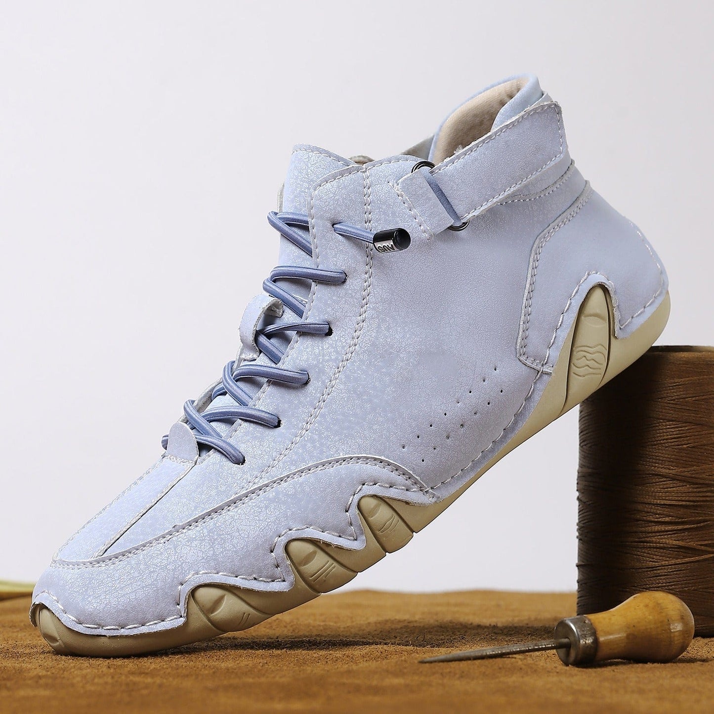 Women’s Waterproof Barefoot Hiking Boots – High-Top Soft Leather Outdoor Walking Shoes