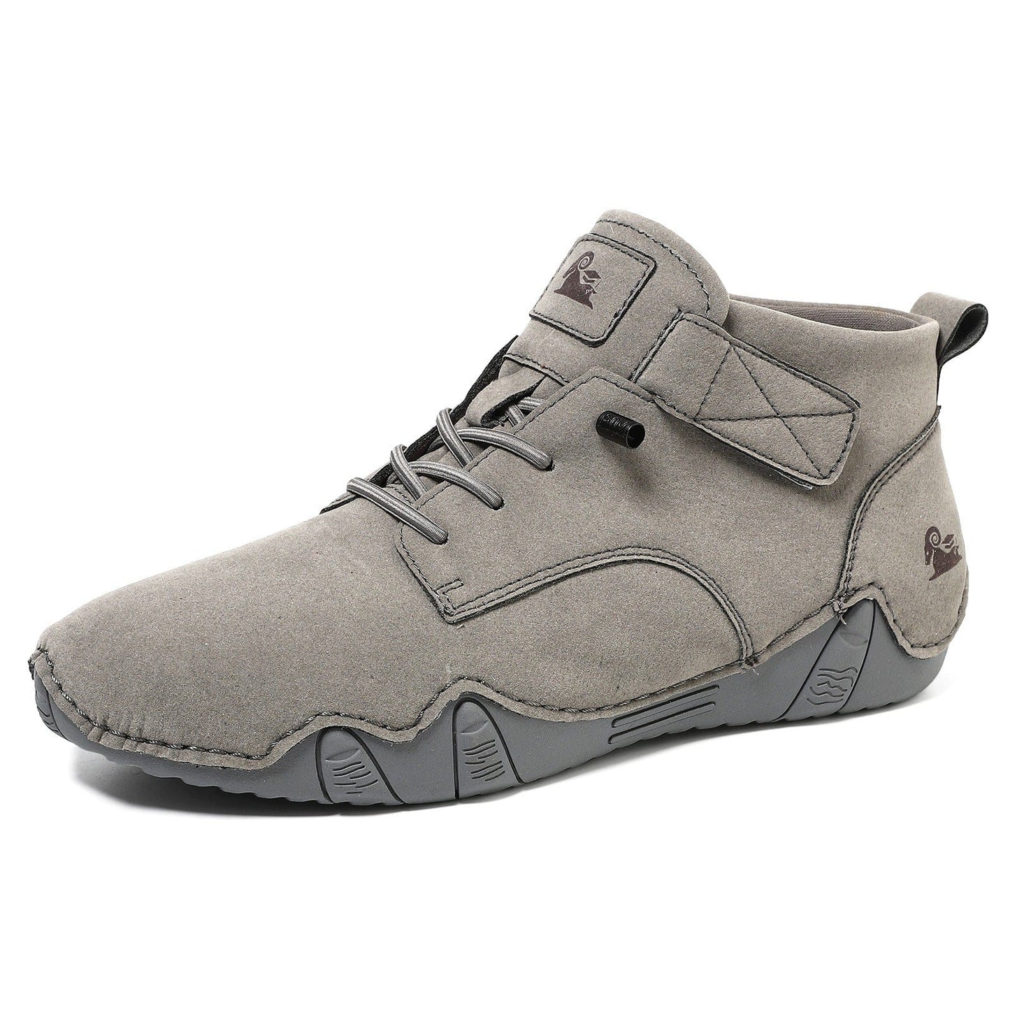 Men’s Waterproof Barefoot Hiking Boots – High-Top Soft Leather Outdoor Walking Shoes