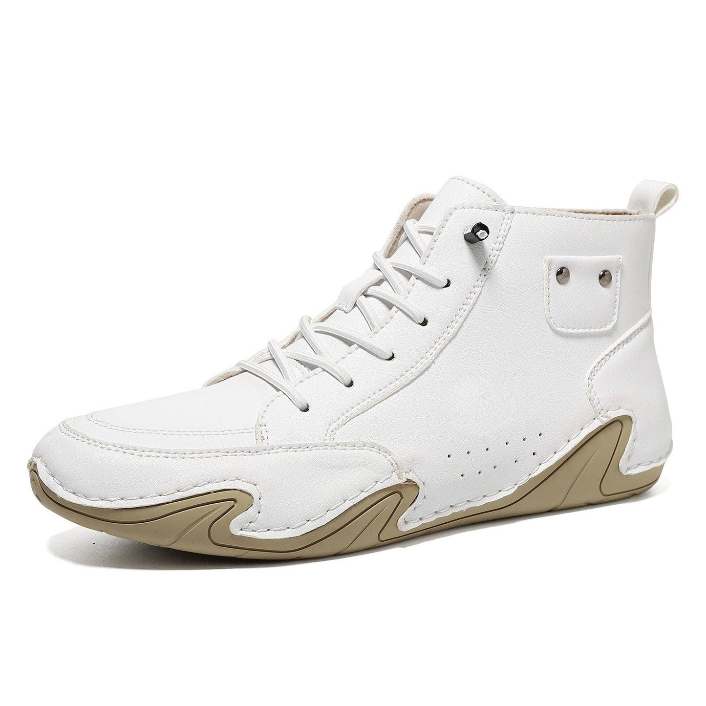 Men’s Waterproof Barefoot Hiking Boots – High-Top Soft Leather Outdoor Walking Shoes