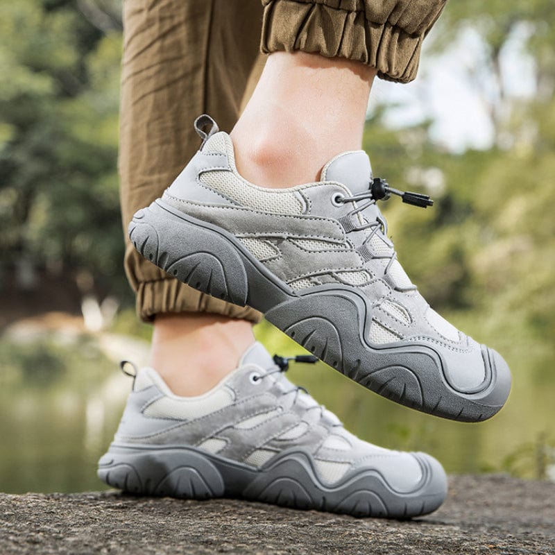 OMYEESE Men’s Waterproof Barefoot Outdoor Shoes – Comfortable Leather Minimalist Walking Hiking & Driving Sneakers