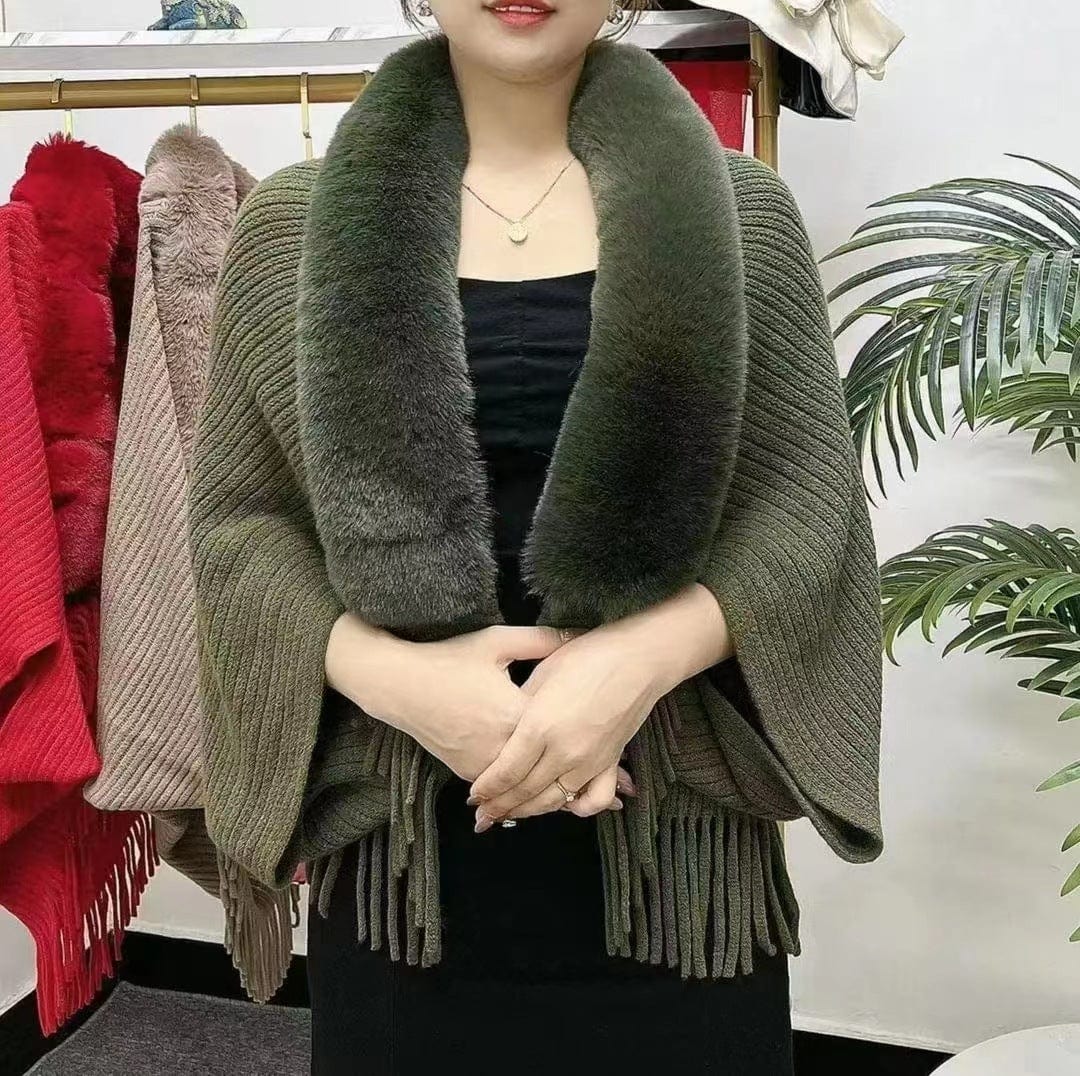 Ladies Knitted Loose Shawl Coat