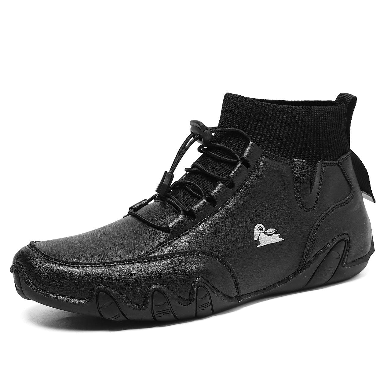 Men’s Lightweight Waterproof Leather Outdoor Walking Shoes – Comfortable High-Top Soft Barefoot Hiking Boots