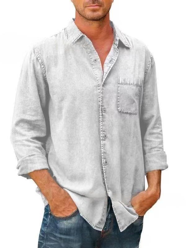 Long Sleeve Men's Denim Shirt