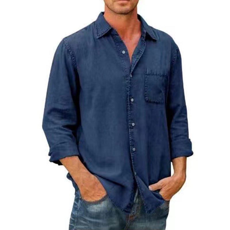 Long Sleeve Men's Denim Shirt