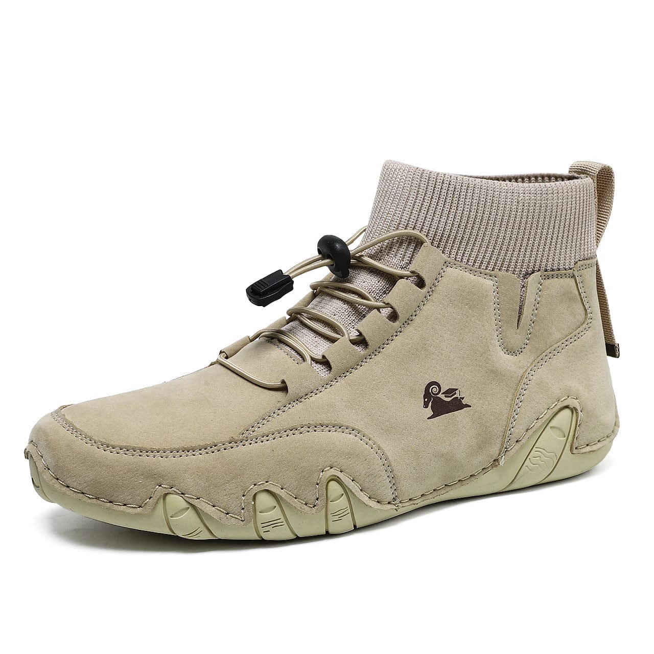 Men’s Lightweight Waterproof Leather Outdoor Walking Shoes – Comfortable High-Top Soft Barefoot Hiking Boots