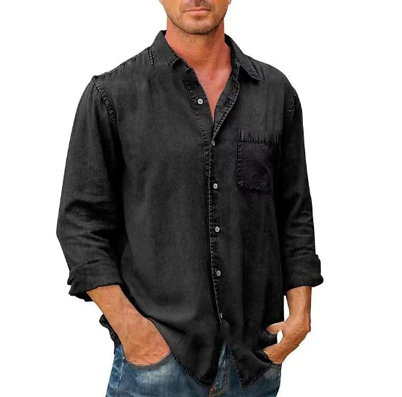 Long Sleeve Men's Denim Shirt