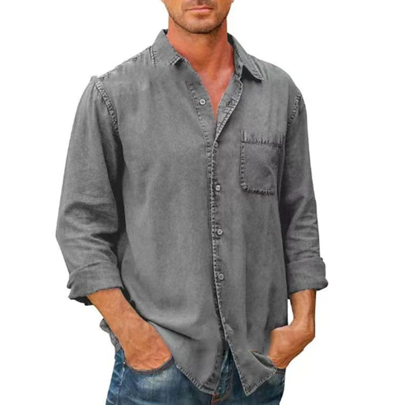 Long Sleeve Men's Denim Shirt