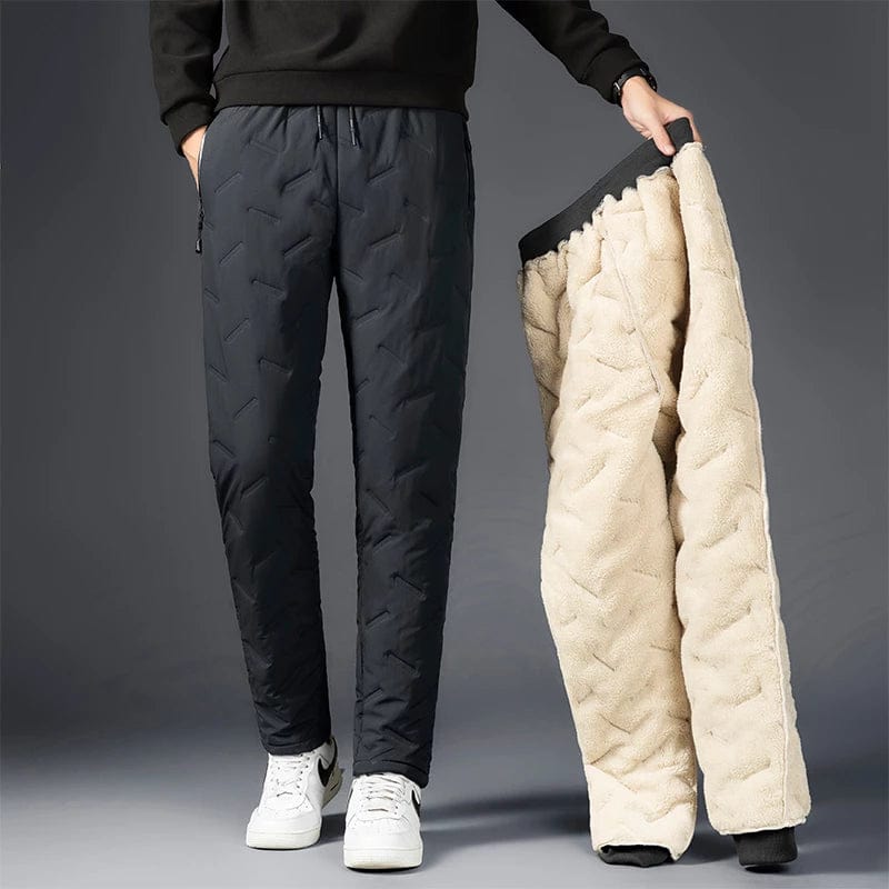Men Winter Thicken Fleece Warm Trousers