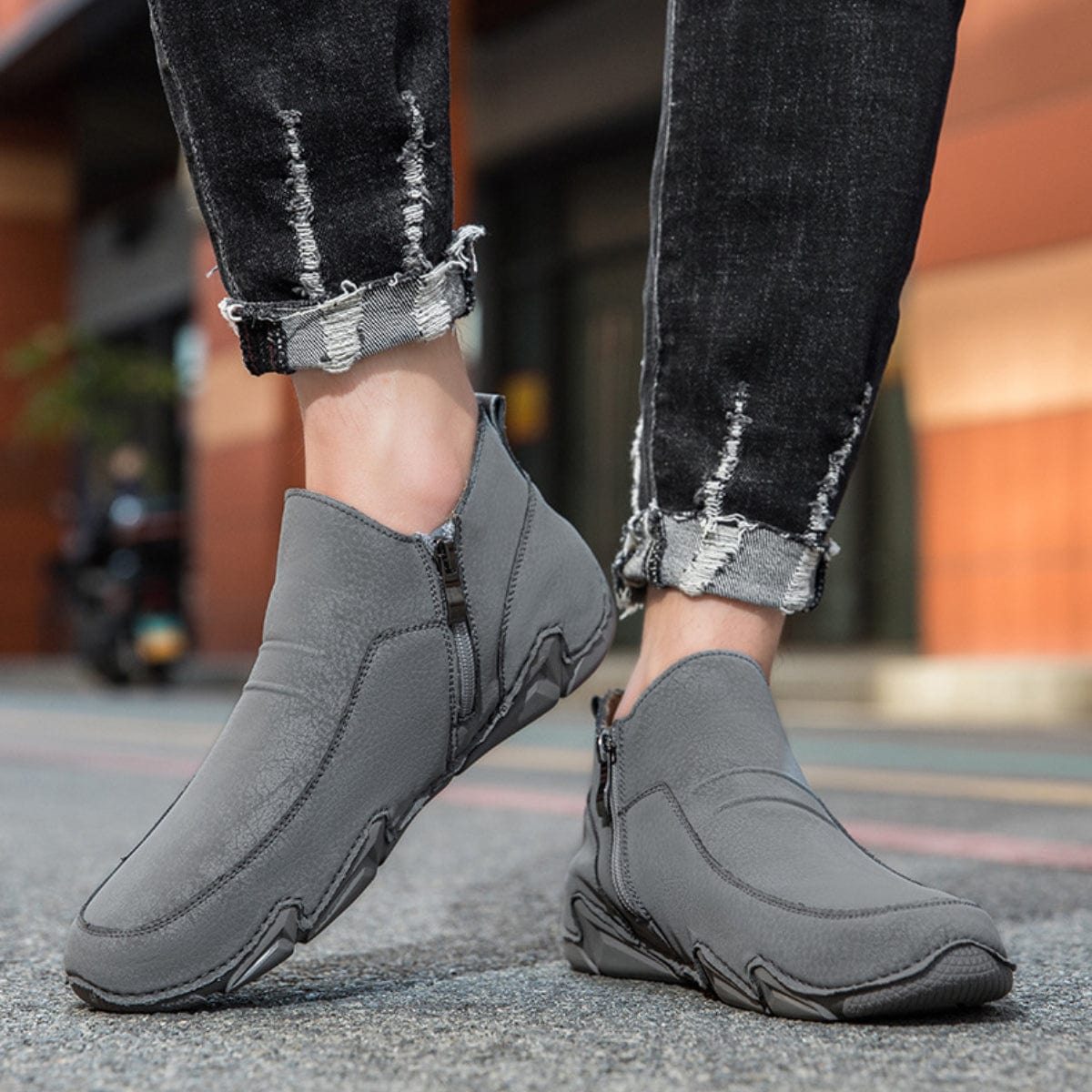 Men's Leather Outdoor Shoes Comfortable, Durable, and Stylish Slip-On Design for All Activities