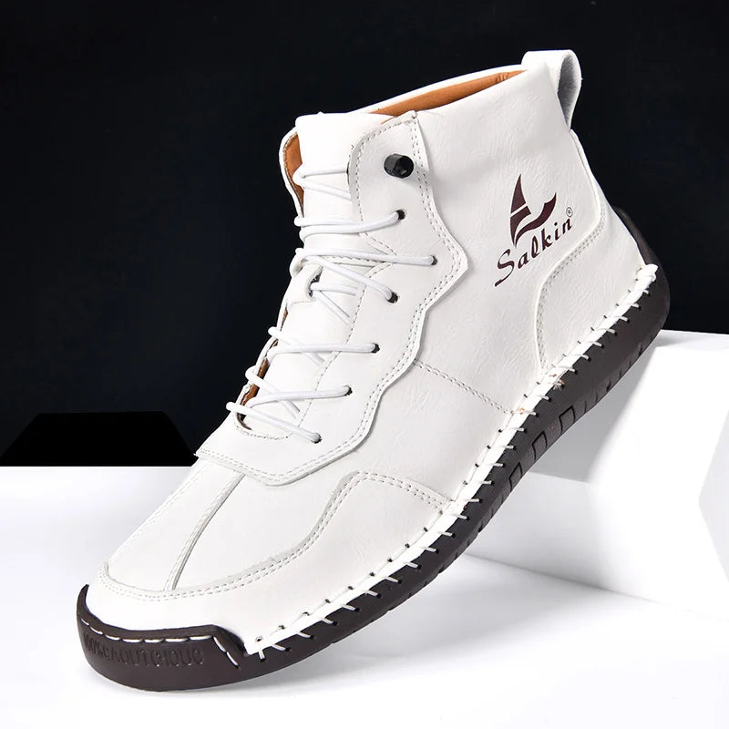 Men's Leather Boots – Waterproof, Comfortable & Arch Support Work Shoes