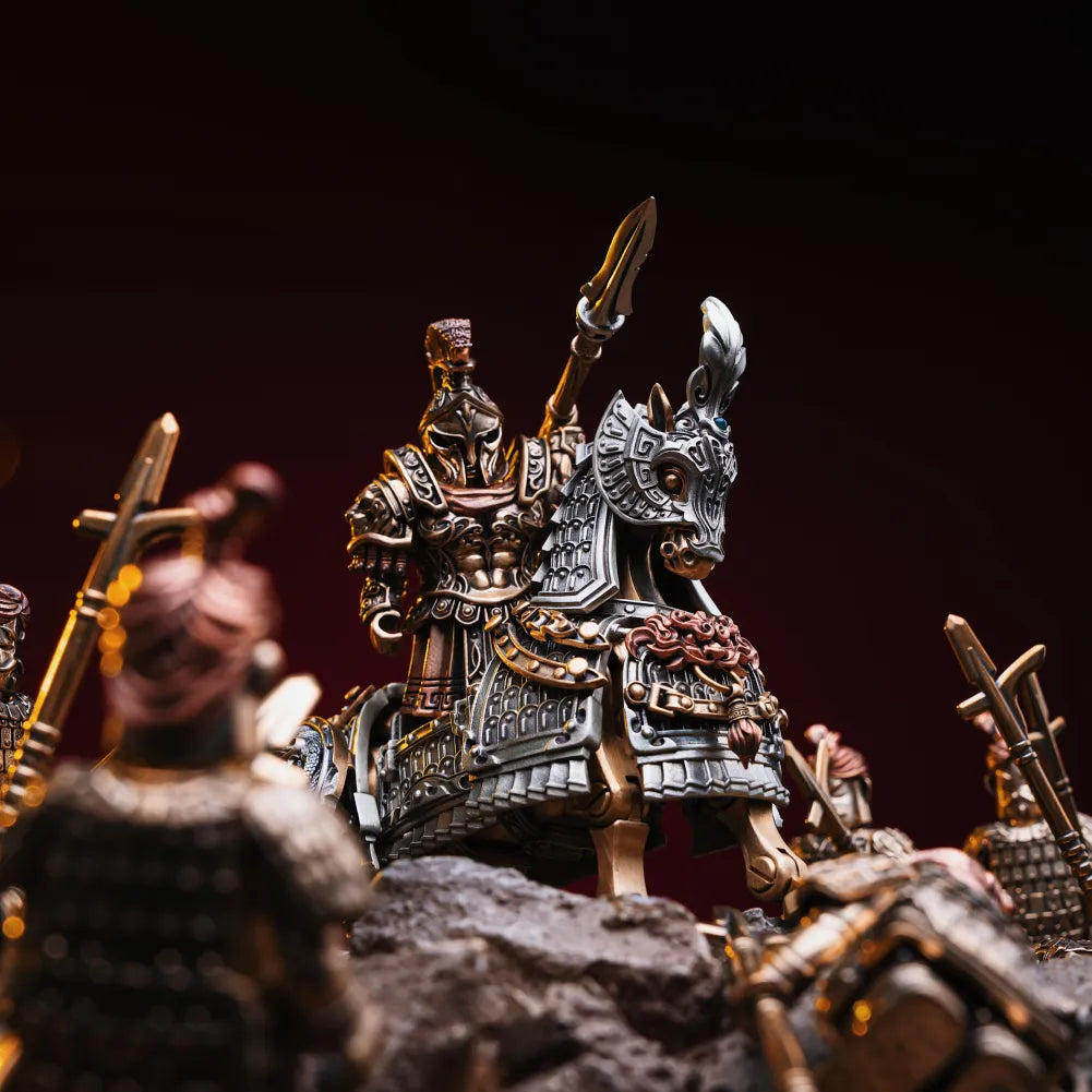 Spartan Warrior Bronze Copper Figurine – Magnetic Desk Decor Detachable Metal Collectible