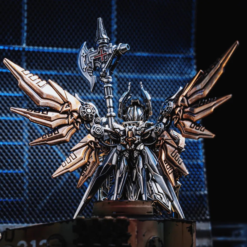 Mech Justicar Magnetic Detachable Medieval Bronze Knight Figurine – Mini Armor Warrior Collectible Statue