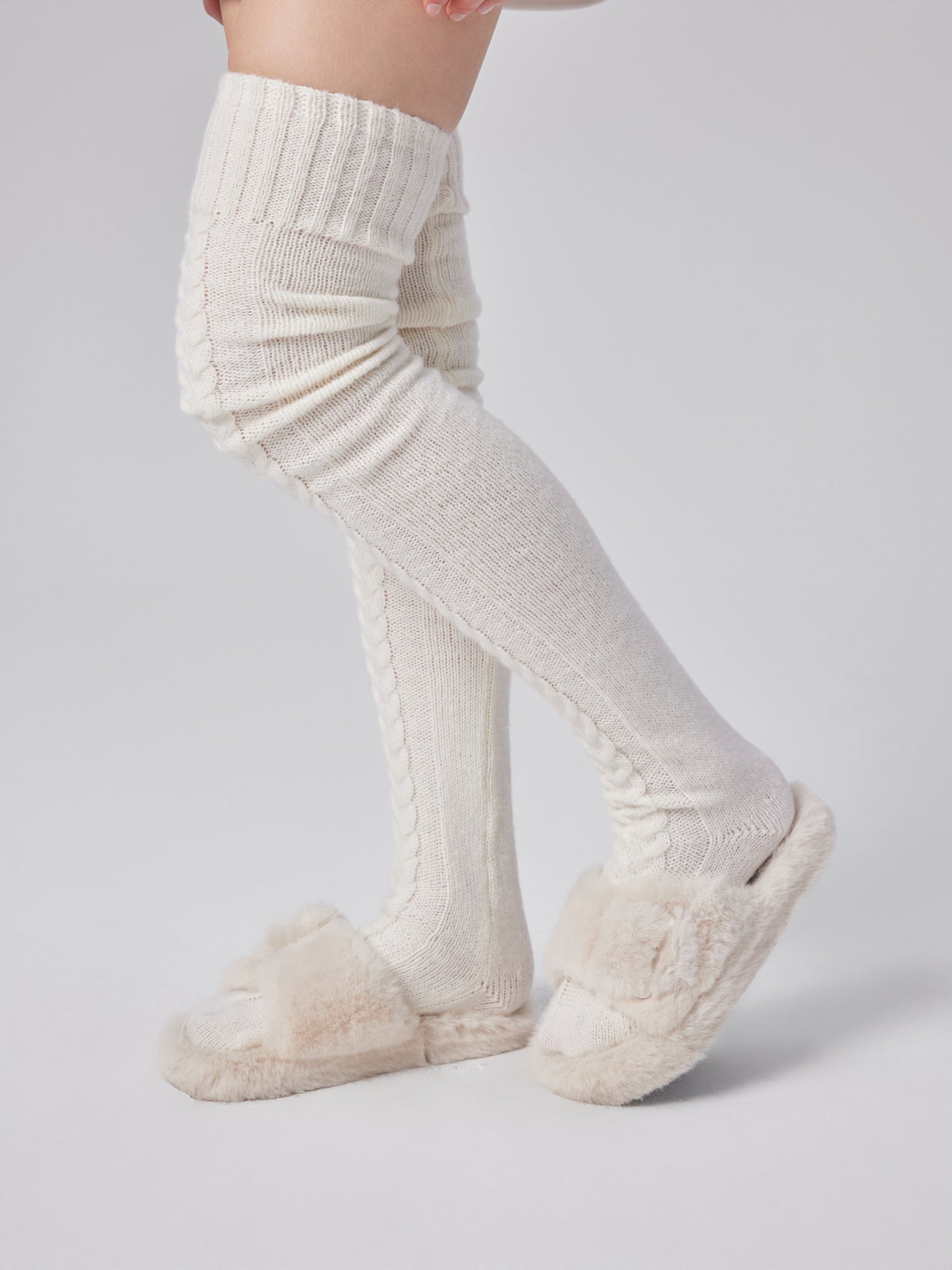 Women's Knit Thick Mohair Knitted Over The Knee Socks – Thick Warm Winter Cable Knit Cozy Boot Socks for Cold Weather