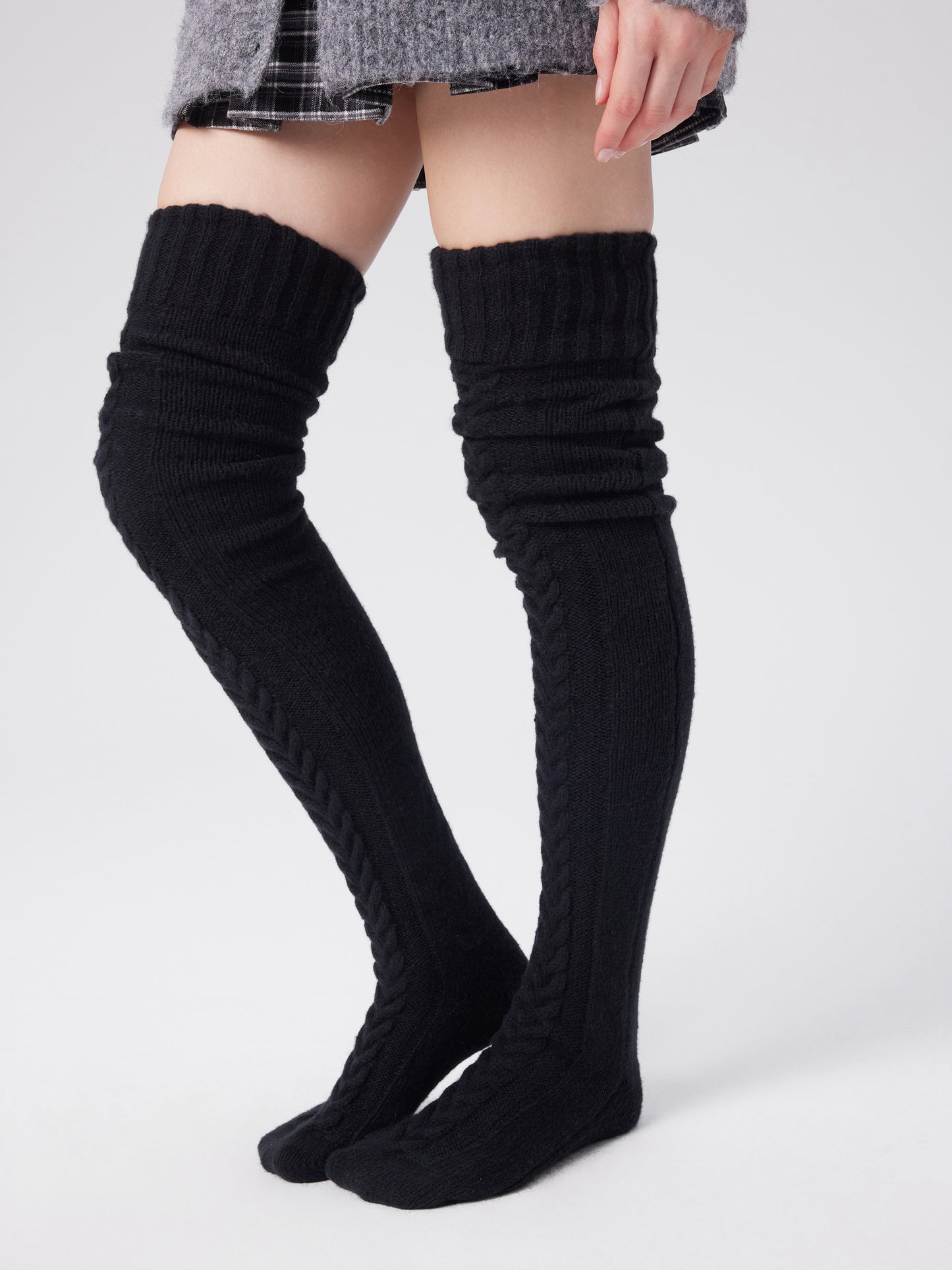 Women's Knit Thick Mohair Knitted Over The Knee Socks – Thick Warm Winter Cable Knit Cozy Boot Socks for Cold Weather