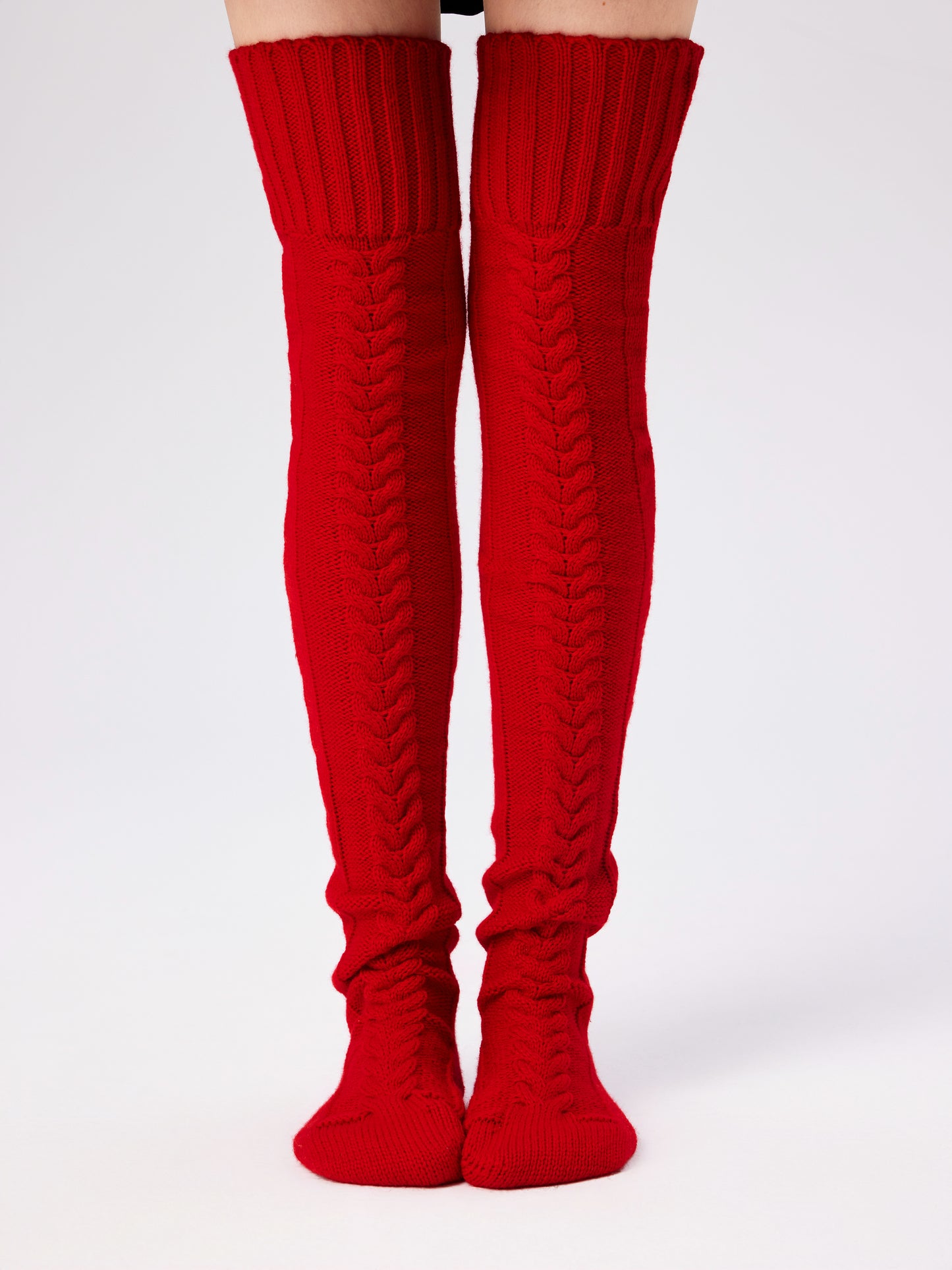 Women's Knit Thick Mohair Knitted Over The Knee Socks – Thick Warm Winter Cable Knit Cozy Boot Socks for Cold Weather