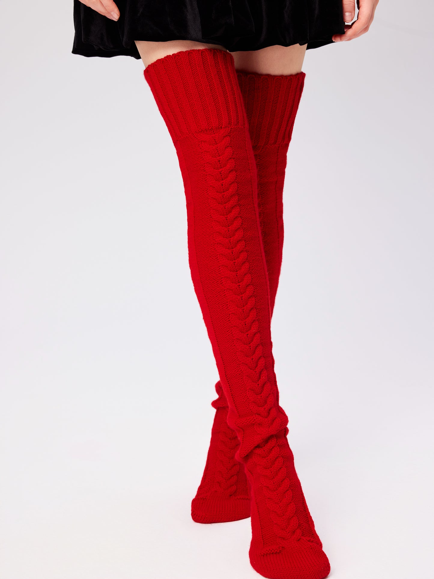 Women's Knit Thick Mohair Knitted Over The Knee Socks – Thick Warm Winter Cable Knit Cozy Boot Socks for Cold Weather