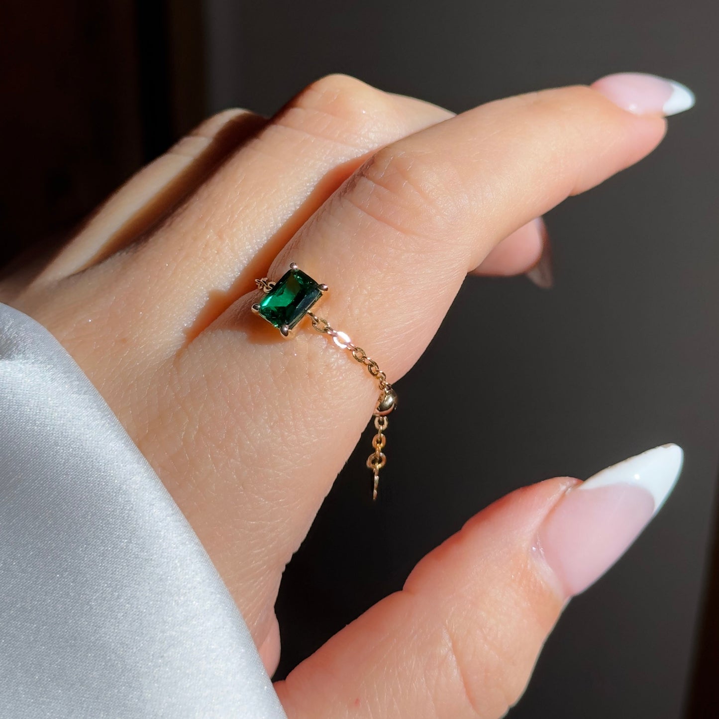 Emerald Green Self-Love Chain Rings