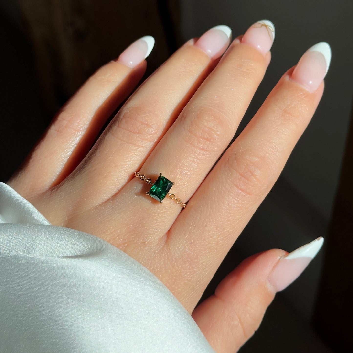 Emerald Green Self-Love Chain Rings