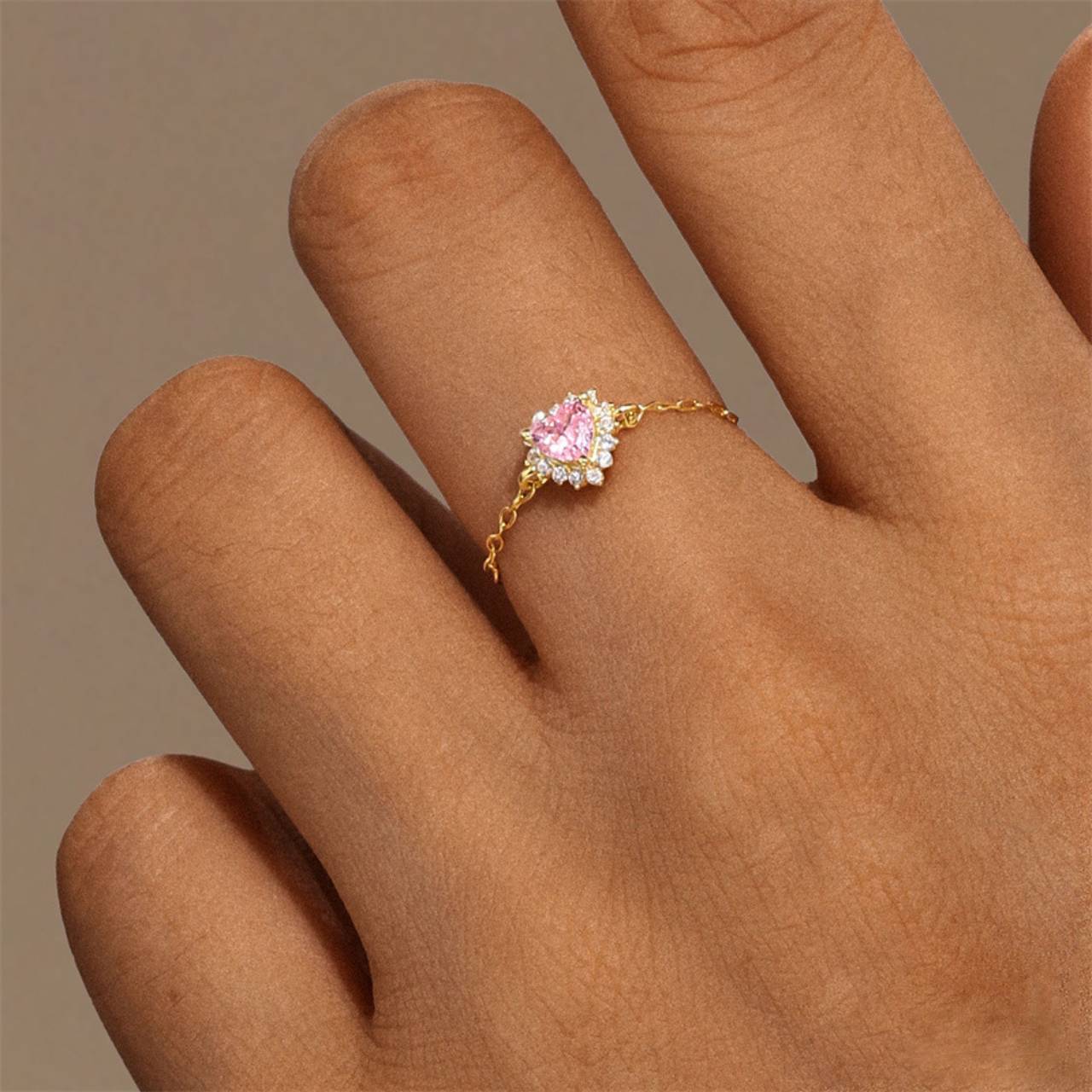 Purple Amethyst Self-Love Chain Ring