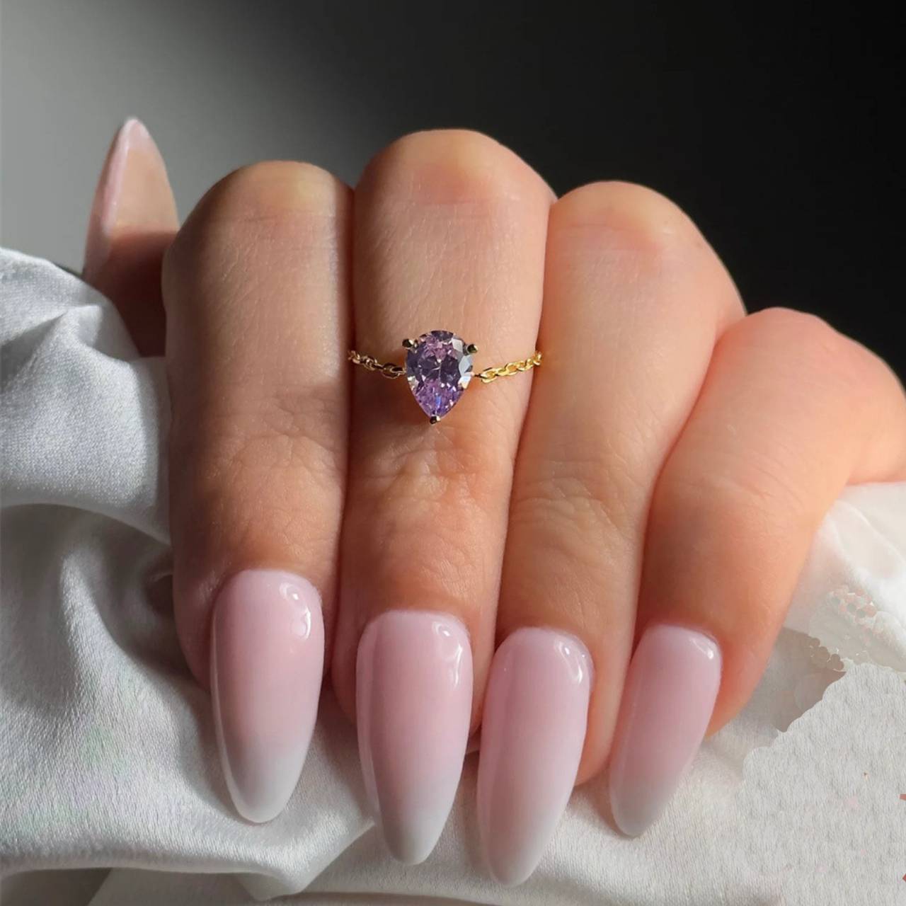 Purple Amethyst Self-Love Chain Ring