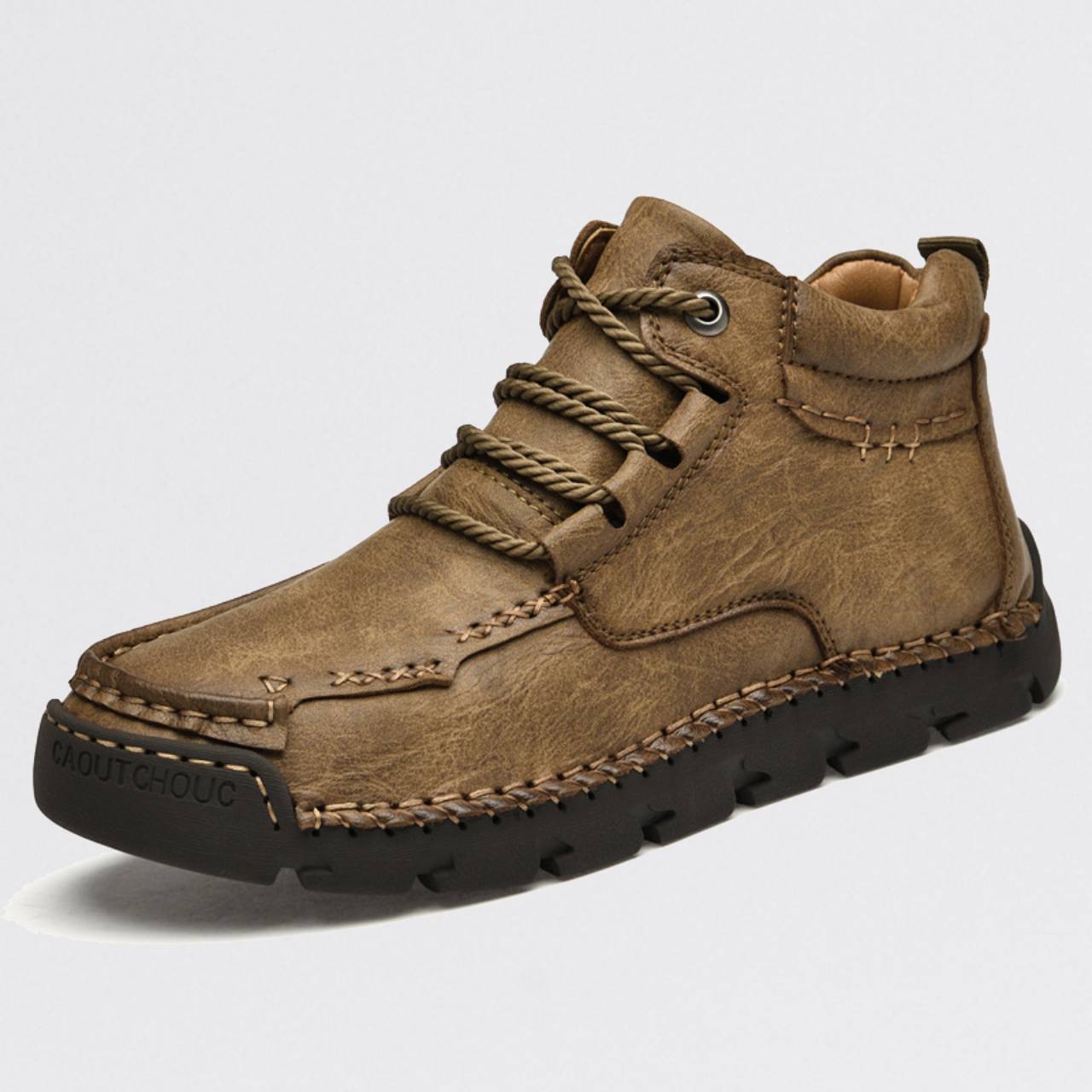 Men’s Leather High-Top Lace-Up Waterproof Boots | Durable Slip-Resistant Work & Casual shoes