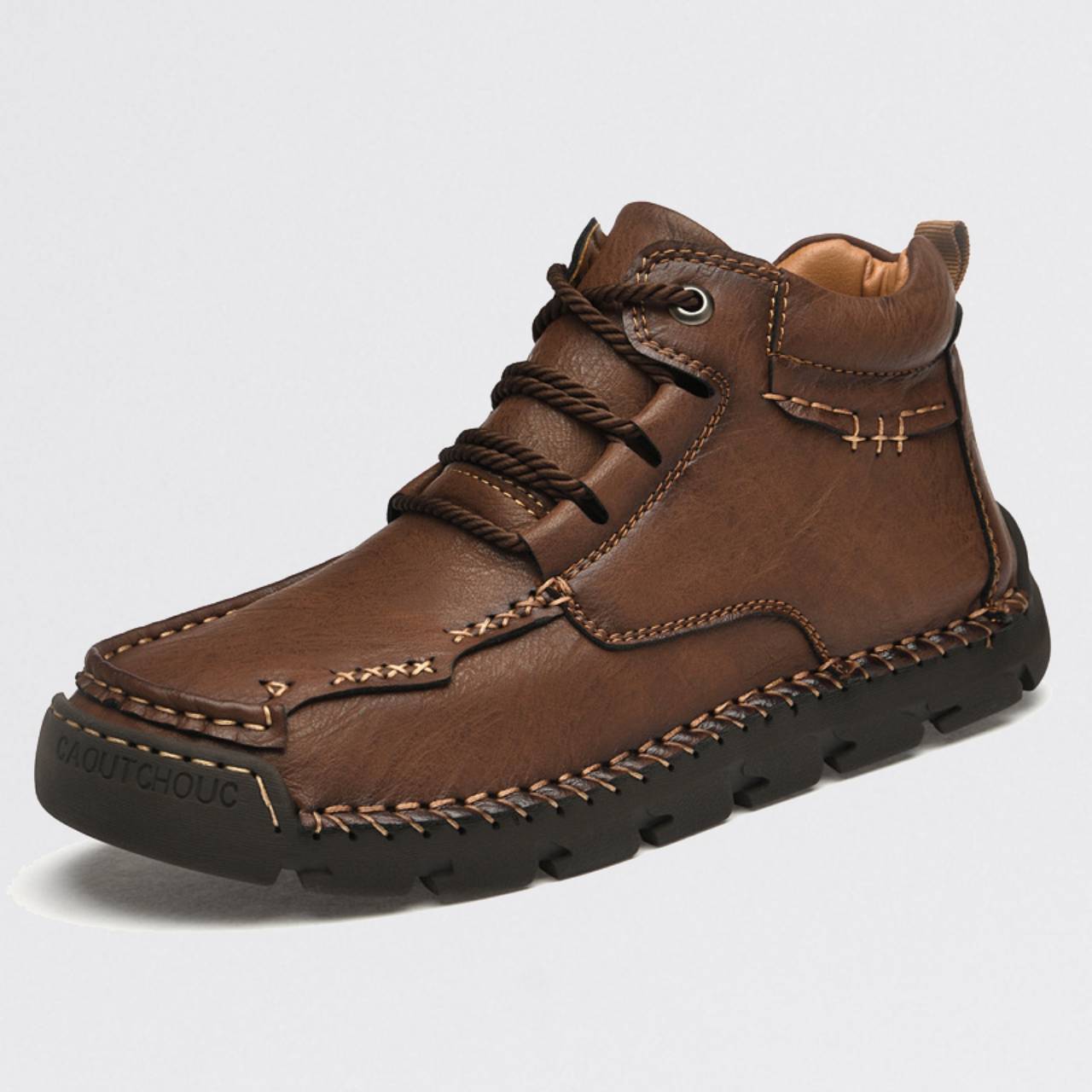 Men’s Fleece-Lined Leather High-Top Boots | Waterproof Warm Winter Lace-Up shoes