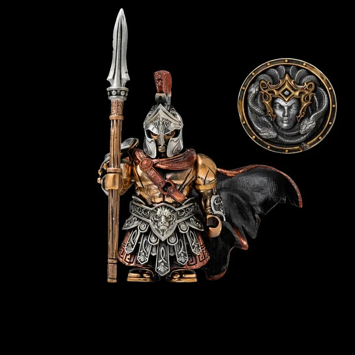 Spartan Magnetic Detachable Medieval Bronze Copper Collectible Figurine – Mini Armor Warrior