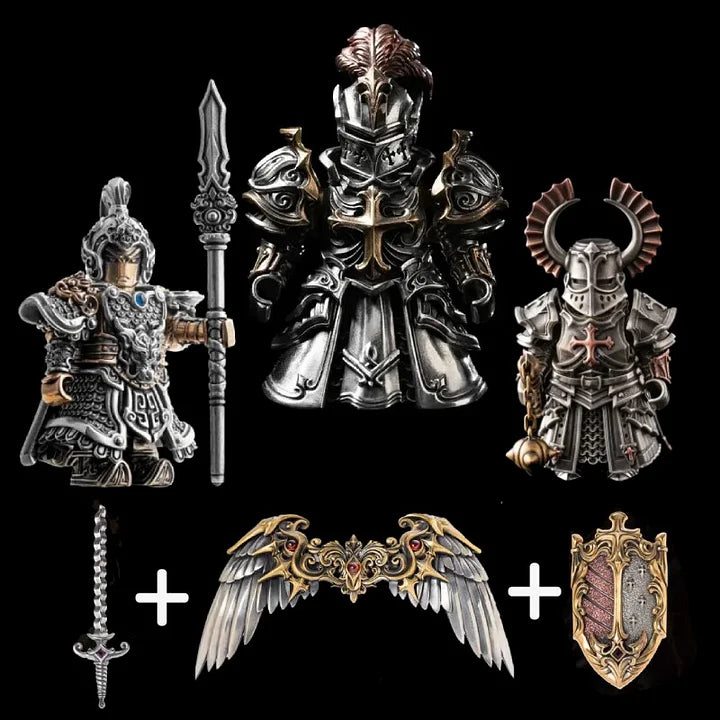 Medieval Fantasy Knight Figurine Collection Set – 3-Piece Armored Miniature Display Statues