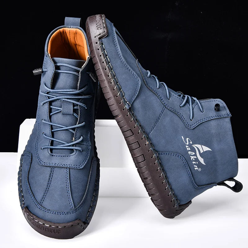 Men's Leather Boots – Waterproof, Comfortable & Arch Support Work Shoes