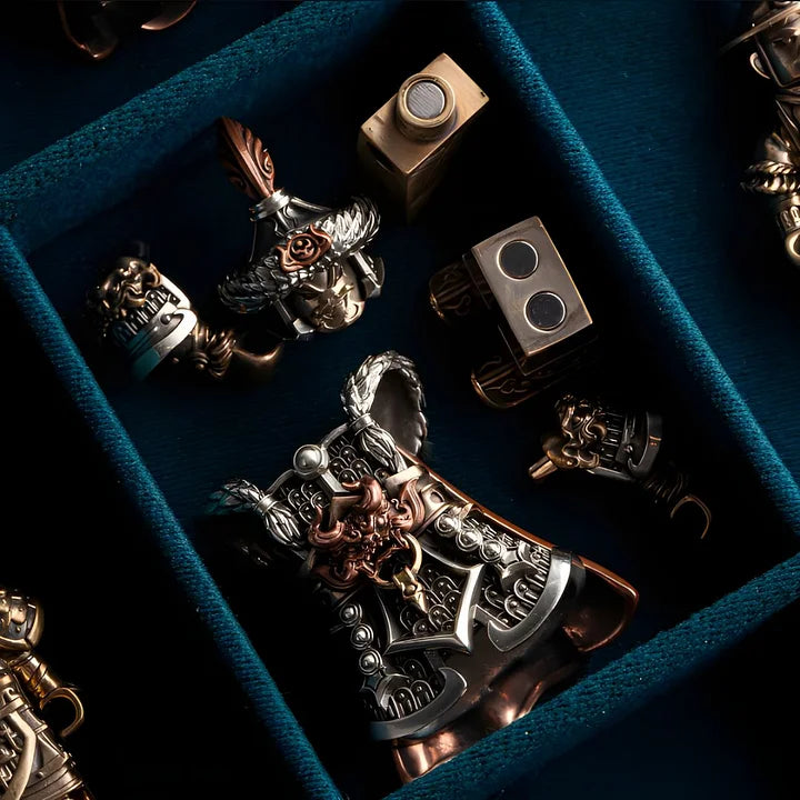 Magnetic Detachable Bronze Copper Warrior Figurine – Premium Collectible Desk Statue