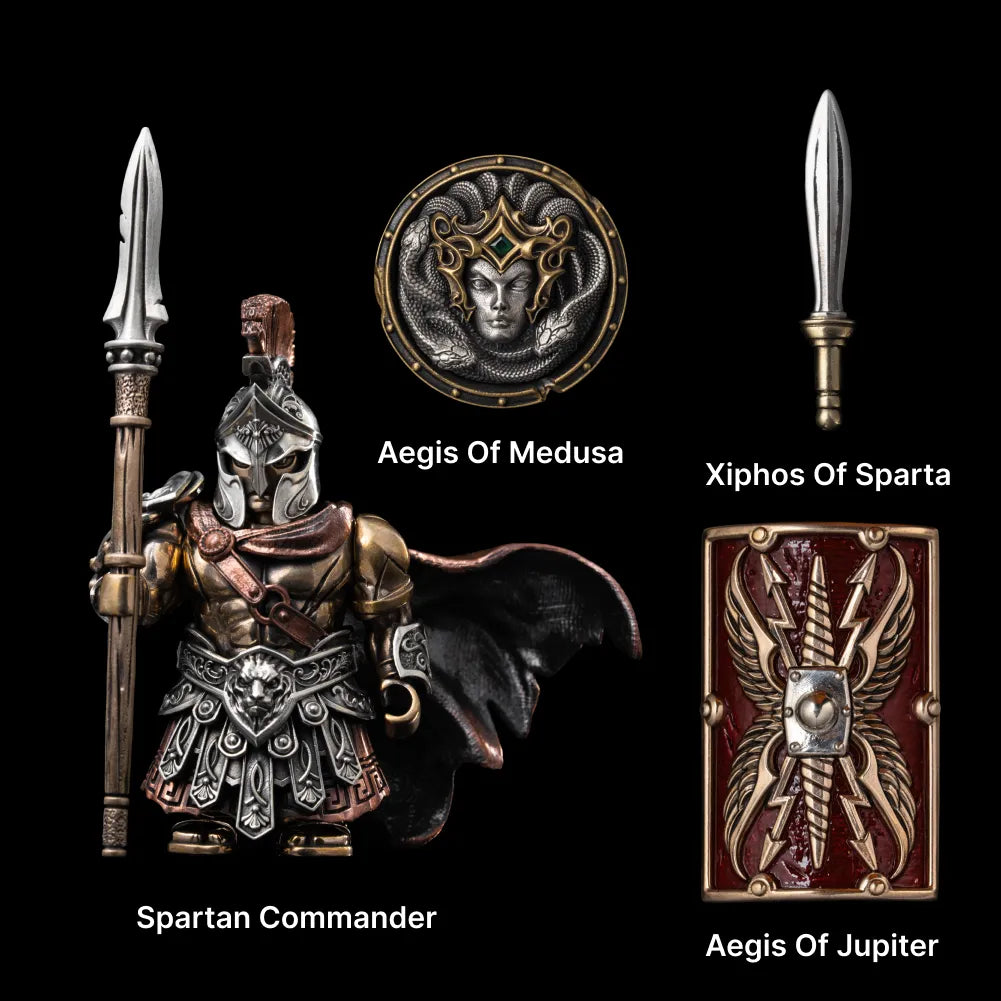 Spartan Magnetic Detachable Medieval Bronze Copper Collectible Figurine – Mini Armor Warrior