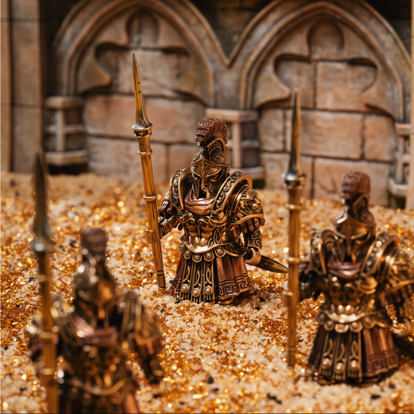 Spartan Warrior Bronze Copper Figurine – Magnetic Desk Decor Detachable Metal Collectible