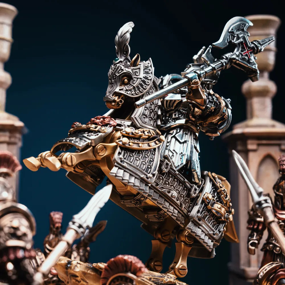 Mech Justicar Magnetic Detachable Medieval Bronze Knight Figurine – Mini Armor Warrior Collectible Statue